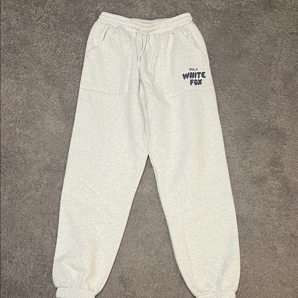 White Fox Boutique Pants - White Fox Joggers - Grey and White